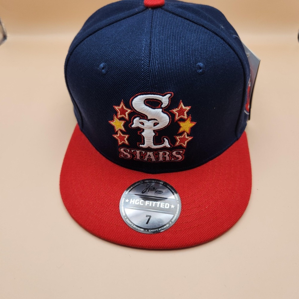 St. Louis Stars Hat Cap Fitted Mens 7 Blue Red Baseball Negro Leagues Headgear